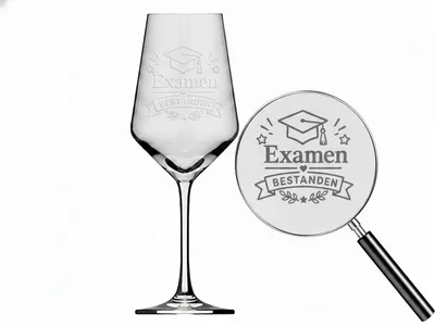 Weinglas Examen bestanden spülmaschinenfest 350ml robustes Design