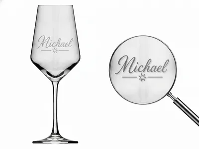 1x Weinglas Gravur Michael Namensglas 350ml spülmaschinenfest ergonomisch