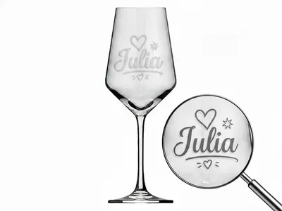 1x Weinglas Gravur Julia Namensglas 350ml spülmaschinenfest und robust