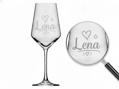1x Weinglas Gravur Lena Namensglas 350ml spülmaschinenfest und langlebig