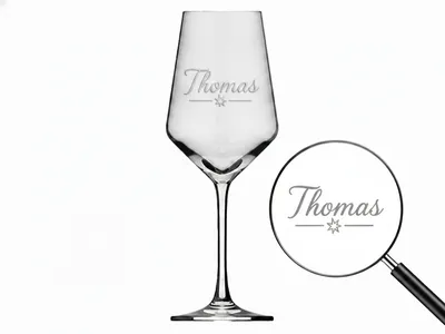 1x Weinglas Gravur Thomas Namensglas 350ml spülmaschinenfest mit persönlicher Note