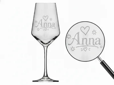 1x Weinglas Gravur Anna Namensglas 350ml spülmaschinenfest personalisiert
