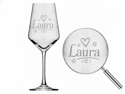 1x Weinglas Gravur Laura 350ml spülmaschinenfest vielseitig einsetzbar