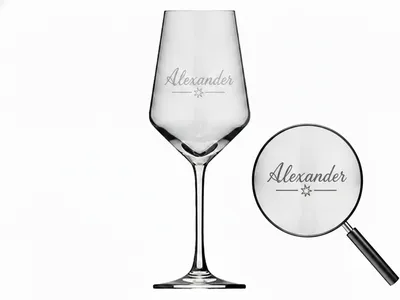 1x Weinglas Gravur Alexander Namensglas 350ml spülmaschinenfest und langlebig