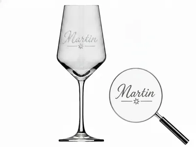 1x Weinglas Gravur Martin Namensglas 350ml spülmaschinenfest zeitlos klassisch