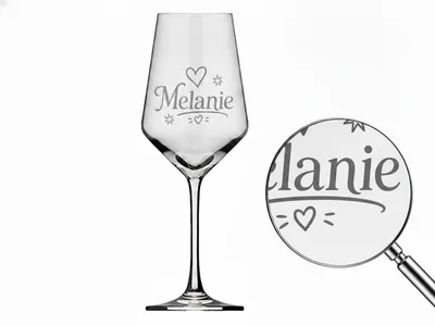 1x Weinglas Gravur Melanie 350ml spülmaschinenfest und personalisiert