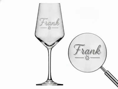1x Weinglas Gravur Frank Namensglas 350ml spülmaschinenfest langlebig