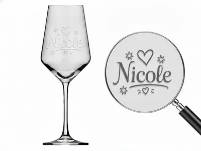 1x Weinglas Gravur Nicole 350ml spülmaschinenfest individuelles Design