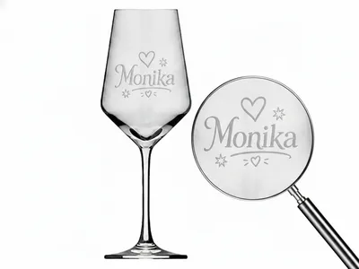 1x Weinglas Gravur Monika Namensglas 350ml spülmaschinenfest langlebig stabil
