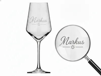 1x Weinglas Gravur Markus Namensglas 350ml spülmaschinenfest langlebig