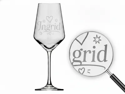 1x Weinglas Gravur Ingrid Namensglas 350ml spülmaschinenfest für jeden Anlass