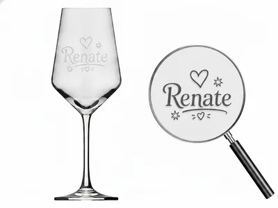1x Weinglas Gravur Renate Namensglas 350ml spülmaschinenfest und robust