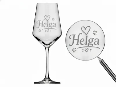 Valhalla 1x Weinglas Gravur Helga Namensglas 350ml spülmaschinenfest