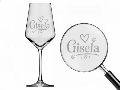 Valhalla 1x Weinglas Gravur Gisela Namensglas 350ml spülmaschinenfest