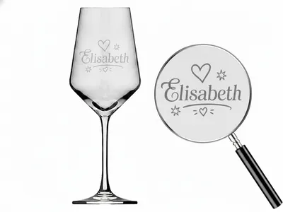 Valhalla 1x Weinglas Gravur Elisabeth Namensglas 350ml spülmaschinenfest