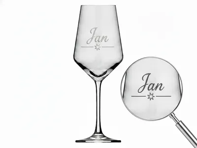 1x Weinglas Gravur Jan Namensglas 350ml spülmaschinenfest robust und stapelbar