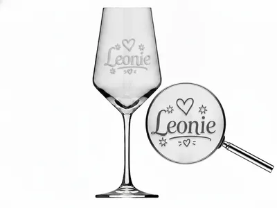 1x Weinglas Gravur Leonie Namensglas 350ml spülmaschinenfest und stilvoll