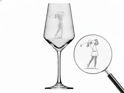 Elegantes Weinglas für Golferin spülmaschinenfest ideales Geschenk Borkum