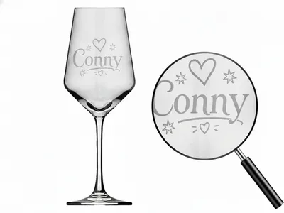 1x Weinglas Gravur Conny Namensglas 350ml spülmaschinenfest langlebig