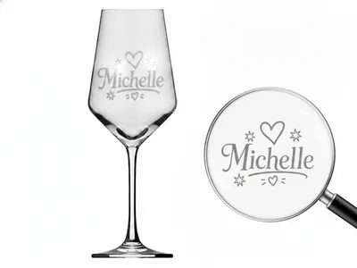 1x Weinglas Gravur Michelle Namensglas 350ml spülmaschinenfest langlebig