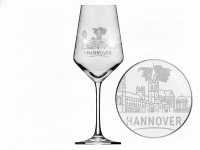 Weinglas Gravur Hannover 350ml spülmaschinenfest für rote und weiße Weine