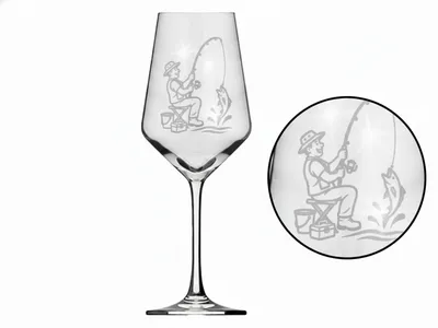Weinglas Gravur Angler 350ml spülmaschinenfest und robust für den Alltag