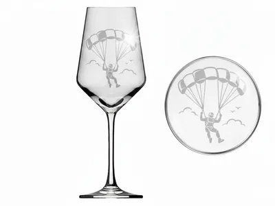 Weinglas Gravur Paragliding 350ml spülmaschinenfest - langlebig und stilvoll
