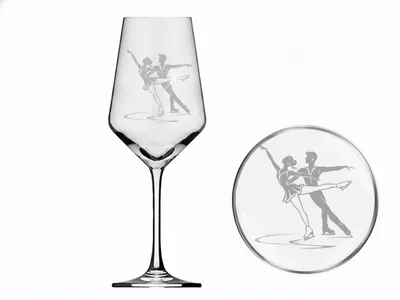Weinglas Gravur Eiskunstlauf 350ml spülmaschinenfest für Weinliebhaber