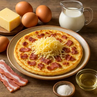 Speckpfannkuchen mit Käse