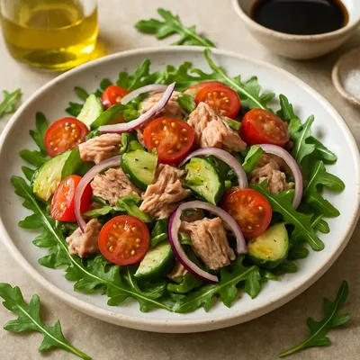 Thunfischsalat mit Öl-Essig-Dressing