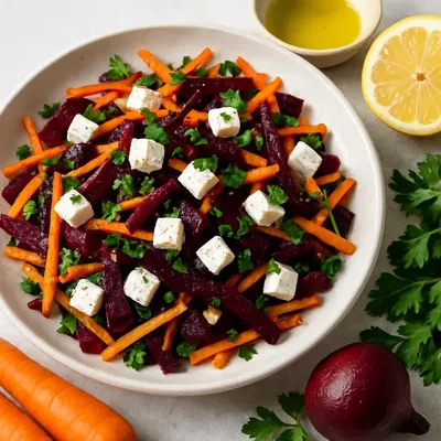 Möhren-Rüben-Salat mit Feta