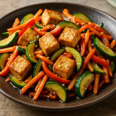 Wokgemüse mit Tofu