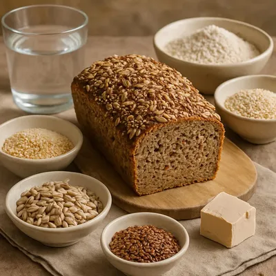 Kerniges Dinkel-Buchweizenbrot