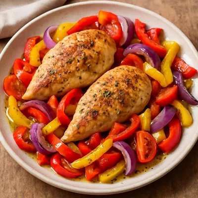 Mediterranes Hähnchen mit Gemüse