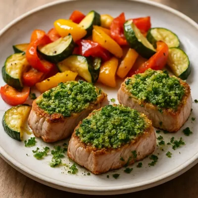 Schweinemedaillons mit Kräuterkruste