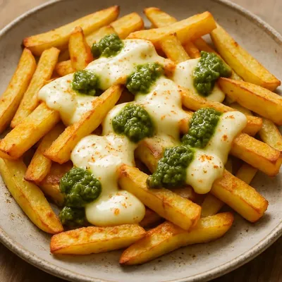 Mediterrane Pommes mit Käse und Pesto