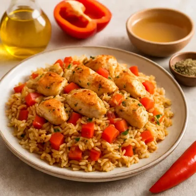 Mediterraner Hähnchen-Reis