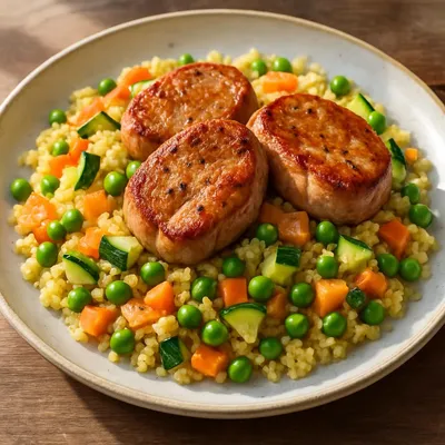 Schweinemedaillons mit Gemüse-Couscous
