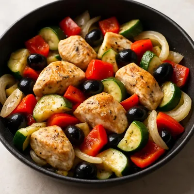 Mediterrane Hähnchen-Pfanne