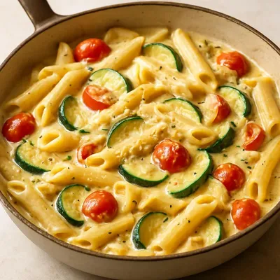 Cremige One-Pot-Pasta mit Gemüse