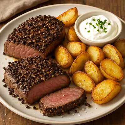 Hüftsteaks mit Pfefferkruste