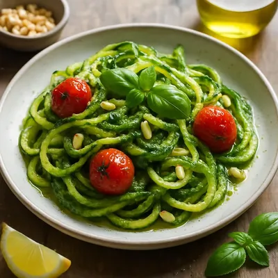 Zucchini-Nudeln mit Pesto
