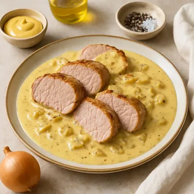 Schweinefilet mit Senfsauce