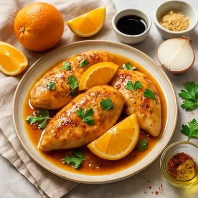 Hähnchen mit Orangensauce