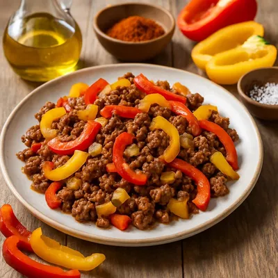 Mediterranes Rinderhack mit Paprika