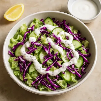 Bunter Salat mit Rotkohl und Joghurtdressing