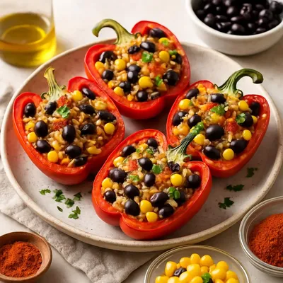 Vegetarische gefüllte Paprika