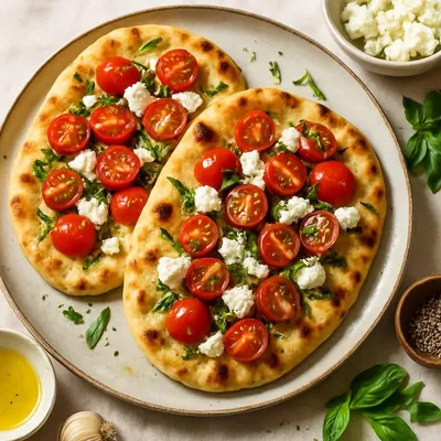 Gegrilltes Caprese-Naan-Fladenbrot
