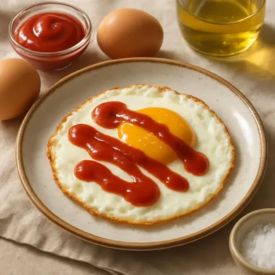 Spiegelei mit Ketchup