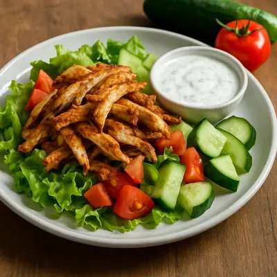 Mediterraner Hähnchendöner mit Joghurtdressing